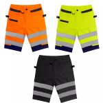 Hi Vis Shorts High Visibility Hi Viz Work Wear Cargo Polycotton Pants