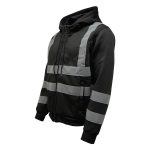 Hi Vis Visibility Safety Hooded Zip Sweatshirt Work Jacket  Top Hi vis Hoodie - Image 3