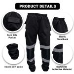 Hi Viz Vis Fleece Trousers Jogging Bottoms Safety Work Joggers Sweat Pants - Image 5