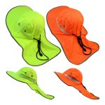 High Visibility Reflective Neon Work Safety Bucket Sun Hat Cap with Neck Flap