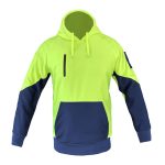 Hi vis Jumper Hoodie Orange Fleece Work Pullover Sweatshirts Chest Pocket