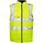 HI VIS VIZ BODY WARMER VISIBILITY FLEECE REVERSIBLE WATERPROOF GILET WAISTCOAT - Image 5