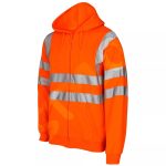 HI VIS VIZ HOODED SWEATSHIRT HIGH VISIBILITY REFLECTIVE WORKWEAR FLEECE JACKET - Image 2