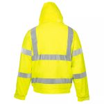 HI VIZ VIS JACKET HIGH VISIBILITY REFLECTIVE WATERPROOF WORKWEAR PADDED HOODED - Image 2