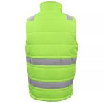 Hi Vis Puffer Workwear Vest Zip Up w Reflective Tape Quilted Puffy Tradie Jacket - Image 4