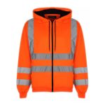 Hi Vis Visibility Safety Hooded Zip Sweatshirt Work Jacket  Top Hi vis Hoodie - Image 2