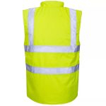HI VIS VIZ BODY WARMER VISIBILITY FLEECE REVERSIBLE WATERPROOF GILET WAISTCOAT - Image 6