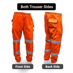 Hi Viz Vis Fleece Trousers Jogging Bottoms Safety Work Joggers Sweat Pants - Image 2