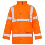 HI VIZ VIS JACKET HIGH VISIBILITY REFLECTIVE WATERPROOF WORKWEAR