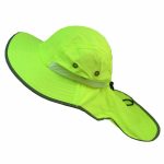 High Visibility Reflective Neon Work Safety Bucket Sun Hat Cap with Neck Flap - Image 5