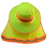 Hi Vis Reflective Safety Work Neck Flap Boonie Green Hats Ventilation Bucket Cap - Image 2