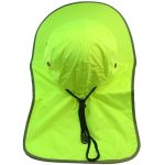 High Visibility Reflective Neon Work Safety Bucket Sun Hat Cap with Neck Flap - Image 6