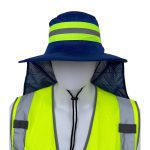 Hi Vis Reflective Work Safety Neck Flap Boonie Hat Bucket Cap - Image 3