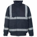 HI VIZ VIS JACKET HIGH VISIBILITY REFLECTIVE WATERPROOF WORKWEAR PADDED HOODED - Image 4