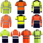 HI VIS POLO T SHIRTS MENS HIGH VISIBILITY VIZ REFLECTIVE TAPE WORK WEAR TEE TOP - Image 5