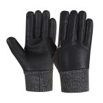 Leather and Knit Wool Gloves
