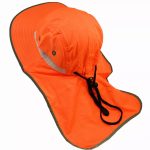 High Visibility Reflective Neon Work Safety Bucket Sun Hat Cap with Neck Flap - Image 2