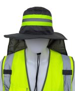 Hi Vis Reflective Work Safety Neck Flap Boonie Hat Bucket Cap - Image 5