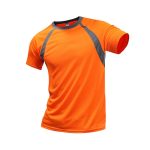 Hi Vis Safety T Shirts High Visibility Fast Drying Work Sports Wear Short - Image 7