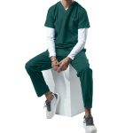 Male Scrub Suit Forest Green