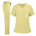 Medical Uniform Nursing Scrub Men Women V-Neck Straight Multi-pocket with Multi Colors Option - Image 3