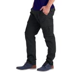 Mens Cargo Combat Trousers Chino Cotton Slim Fit Stretch Casual Work Wear Pants - Image 2