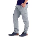 Mens Cargo Combat Trousers Chino Cotton Slim Fit Stretch Casual Work Wear Pants - Image 5