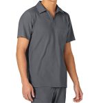 Men's Polo Shirt Solid Top Pewter - Image 3