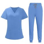 Nursing Medical Salon Uniform Men Women Scrub Set V-Neck Straight Wholesale