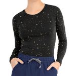 Women's Basic Long Sleeve Underscrub Tee Midnight Print - Image 2