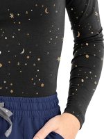 Women's Basic Long Sleeve Underscrub Tee Midnight Print - Image 4
