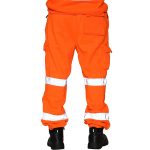 Mens Hi Viz Vis Work Fleece Bottoms Joggers Safety Sweat Pants Jogging Trousers - Image 6
