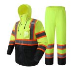 Hi-Vis Reflective Safety Rain Jacket and Pants for Men Women Waterproof Rain Gears for Farming Fishing Work - Image 5