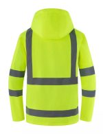Men Waterproof Safety Rain Jacket Visibility Reflective Safety Raincoat Hooded - Image 2