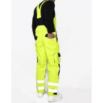 Men's Hi Vis Contrast Bib & Brace Dungaree Work Wear Breathable Overall Dungaree - Image 2