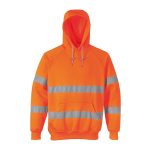 High Viz Vis Hooded Zip Sweatshirt Hoodie Safety Reflective Tape Pullover Jumper - Image 3