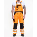 Men's Hi Vis Contrast Bib & Brace Dungaree Work Wear Breathable Overall Dungaree - Image 4