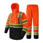 Hi-Vis Reflective Safety Rain Jacket and Pants for Men Women Waterproof Rain Gears for Farming Fishing Work