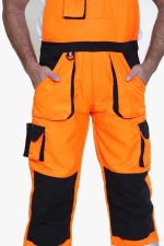 Men's Hi Vis Contrast Bib & Brace Dungaree Work Wear Breathable Overall Dungaree - Image 6