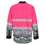 Hi-Vis Work Wear Pink Long Sleeve Shirt Unisex Design Fashion Pockets Safety - Image 2
