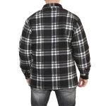 MENS PADDED SHIRT FUR LINED FLANNEL WORK JACKET WARM THICK CASUAL TOP - Image 3
