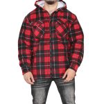 MENS PADDED SHIRT FUR LINED FLANNEL WORK JACKET WARM THICK CASUAL TOP - Image 5