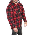MENS PADDED SHIRT FUR LINED FLANNEL WORK JACKET WARM THICK CASUAL TOP - Image 7