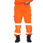 Mens Hi Viz Vis Work Fleece Bottoms Joggers Safety Sweat Pants Jogging Trousers - Image 5